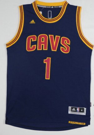 Maillot De Basket Cleveland Cavaliers Derrick Rose1 Tissus Sportif Fans Edition Bleu Fonce
